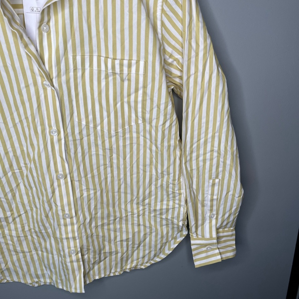 NWT Banana Republic Perfect Poplin - Yellow Stripe - Picture 6 of 11